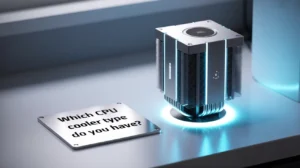 CPU coolers come in different types, and it's important to know which one you are using. The cooler in the image is a tower-style air cooler — one of the most popular cooling solutions for desktop computers.