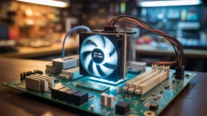 The CPU fan glows with the question: "Why does the CPU run?" A simple yet curious look into how processors work.